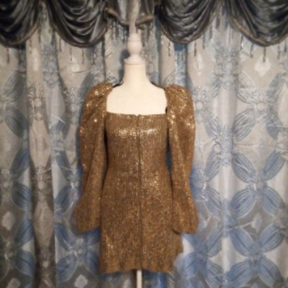 ZARA Gold Sequin Mini Dress